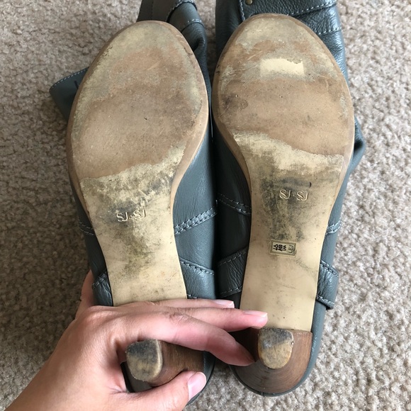 Genuine leather boots -size7.5, gray - Picture 7 of 8